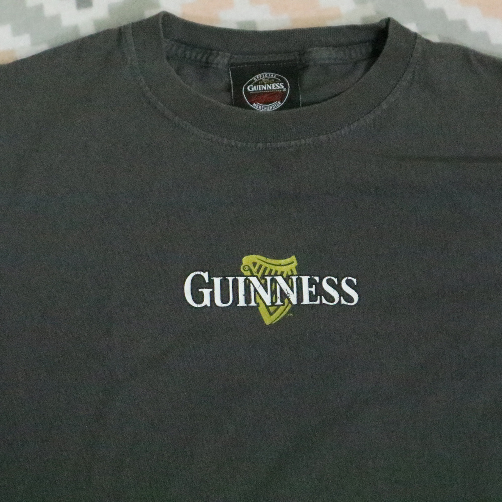 Vintage Official GUINNESS Charcoal Gray Shirt Sz LG Men XL Women - Picture 4 of 5